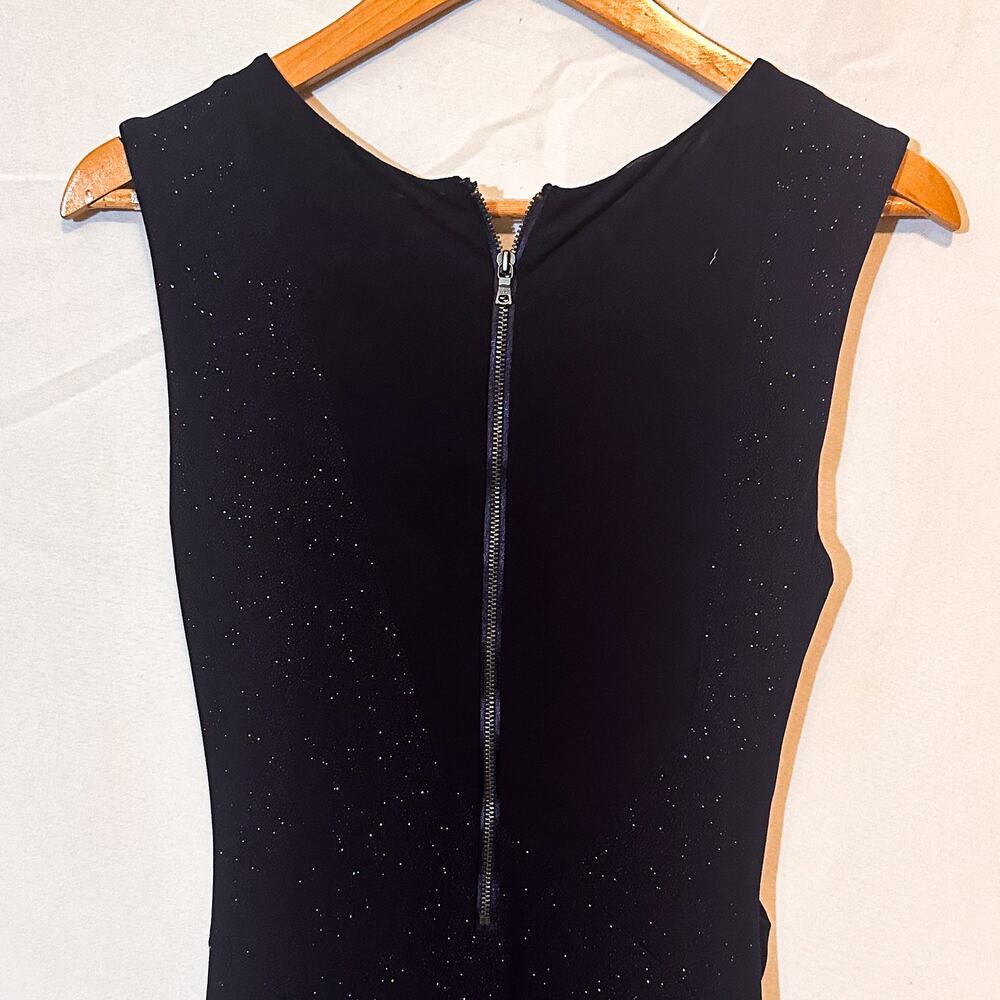 ALICE + OLIVIA Navy Blue Bodycon Glitter Shift Dress Sz. 4 - Picture 6 of 7